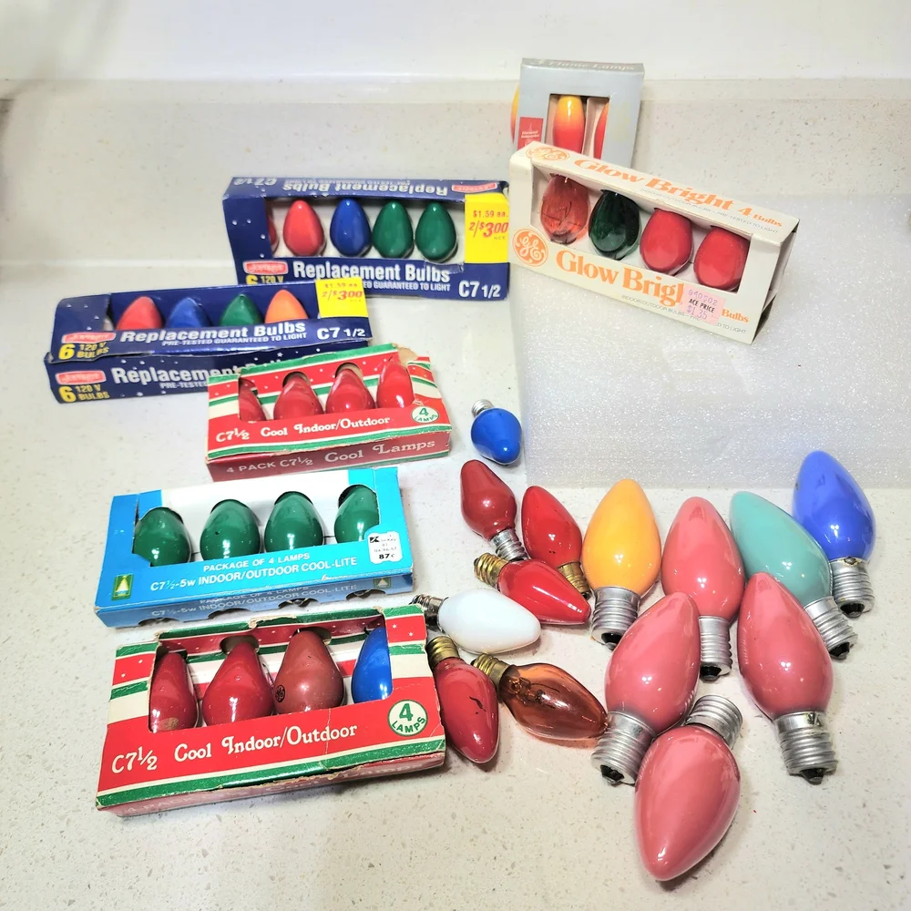 Vintage Christmas Light Bulbs Set Of 45 Replacement Bulbs